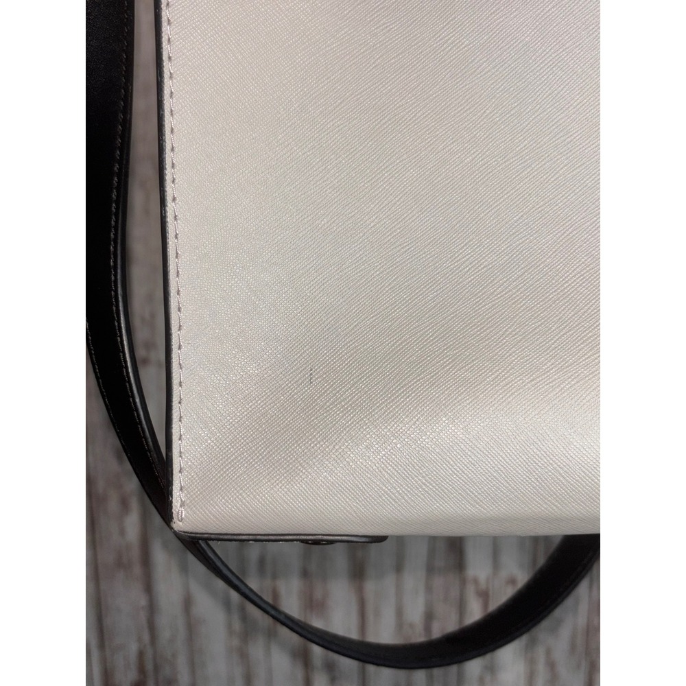 Michael Kors Pebble Large Colorblock Leather Tote Bag Grey Black White - GUC - Picture 7 of 9